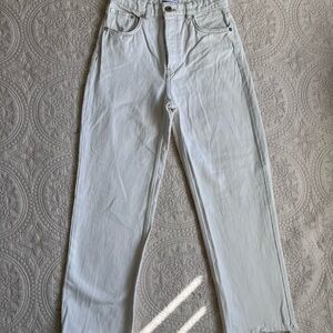 Zara Ivory Straight Leg Jeans